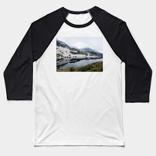 Mountain Lake Reflection Baseball T-Shirt